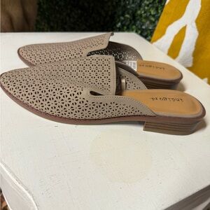 Indigo Women's Perforated Taupe Mules